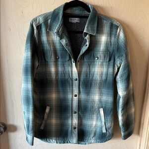 Carhartt Plaid Flannel Button-Up Jacket Sherpa lining